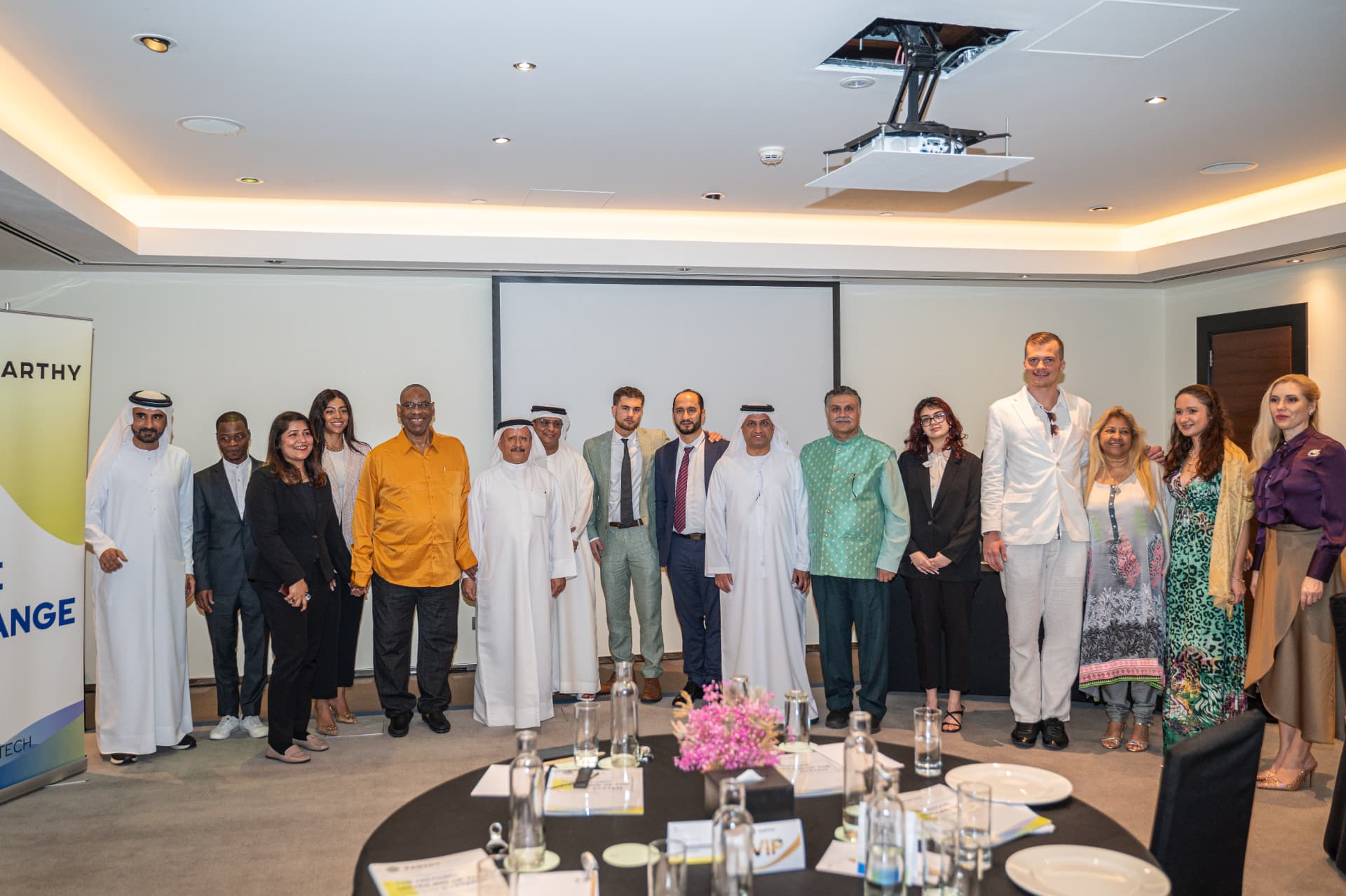 International delegation of business leaders and officials at a Global Oneness gathering